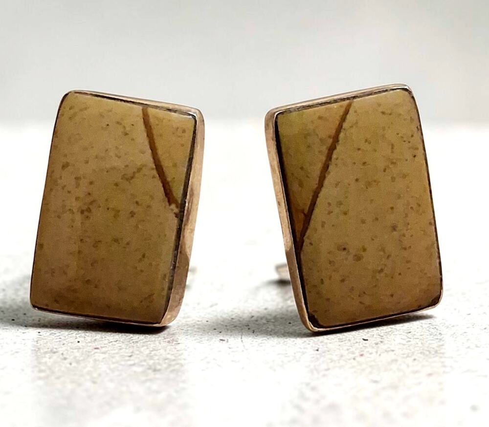 Sterling Silver Sterling Silver Jasper Stud Earrings 925